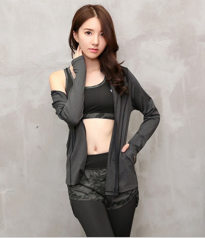 YG1003-2 Women Gym Sports Outfit Solid Cheap Yoga Suits